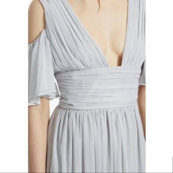 French Connection Constance Draped Cold Shoulder Dress Sz 0 in Freeway GrayNWT - Picture 3 of 9